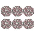 thumbnail image 2 of Pofeuu Rose Flowers Print Leather Coasters Set of 6, Round Cups Mugs Mat Pad for Home Kitchen Heat Resistant Drink Coasters,Octagon, 2 of 7