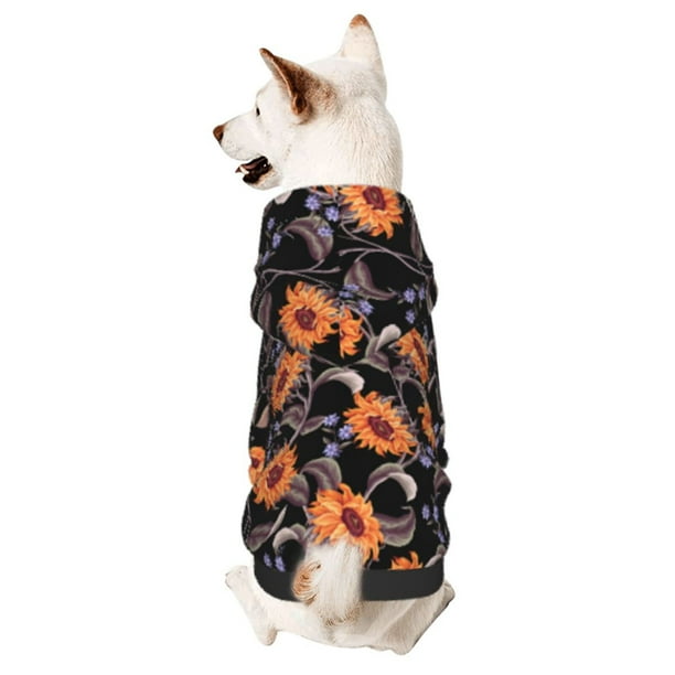 Balery Sunflowers Sudadera con Capucha para Perros Pequeños – Ropa para Mascotas, Disfraz para Perros y Gatos, Ideal para Fiestas y Cosplay-Large