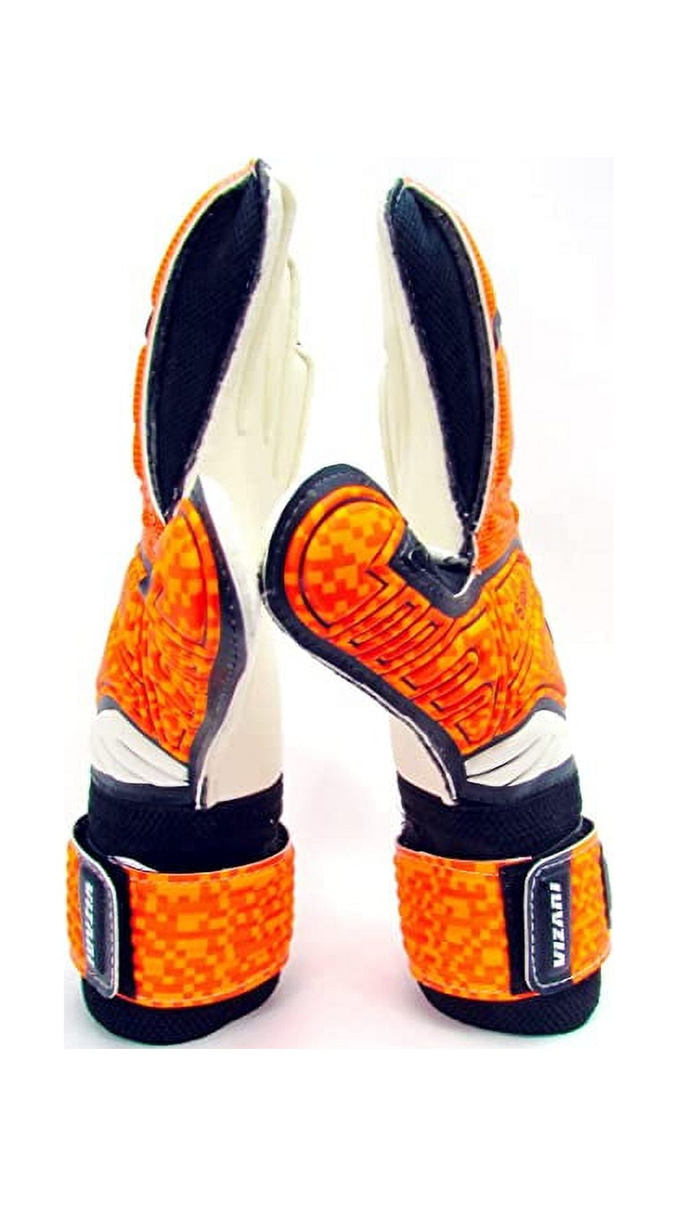 Vizari Sion Soccer Goalkeeper Gloves for Kids and Adults - Orange / White