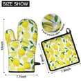 thumbnail image 6 of Lemon Kitchen Oven Mitt and Pot Holder Sets 2 Pcs for Baking, Cooking and Grilling, Heat Resistant Up To 392 °F, 6 of 7