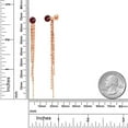 thumbnail image 2 of Gem Stone King 1.20 Ct Round 5mm Red Rhodolite Garnet 18K Rose Gold Plated Silver Stud Extra Long Statement Enhancer Earrings 3.5 inch, 2 of 3