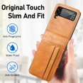 thumbnail image 6 of Dteck Case for Samsung Galaxy Z Flip 3 5G (2021),Shockproof Leather Hybrid PC Slim Card Holder Wallet Back Case Lightweight Cover,Yellow, 6 of 9
