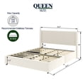 thumbnail image 2 of Rugerasy Upholstered Bed Frame, Velvet Queen Size Bed With Tight Channel, Queen Platform Bed With Modern Design Headboard, Wooden Slat Mattress Support, No Box Spring Needed, 2 of 9