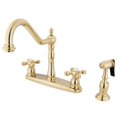 thumbnail image 1 of Kingston Brass Heritage 8" Center Kitchen Faucet with Brass Sprayer, 1 of 2