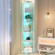 thumbnail image 1 of Estante de esquina Hzuaneri CS66613W de 6 niveles con luz LED blanca, 1 of 9