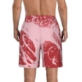 thumbnail image 3 of Kdxio Striped Meat Pattern Mens Casual Shorts - Drawstring Summer Beach Sports Shorts for Men, 3 of 5