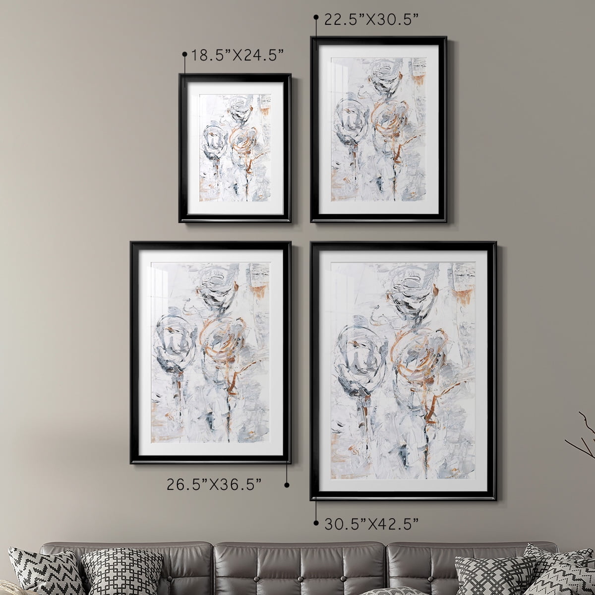 Wexford Home Spring Wildflowers I Premium Framed Print, 18.5" x 24.5" - Ready to Hang, Black (Set of 2)