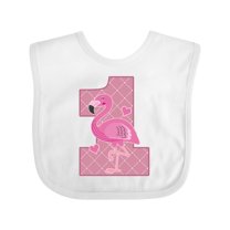 Inktastic First Birthday Flamingo 1 Year Old Girl Girls Baby Bib