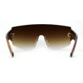 thumbnail image 4 of Oversized Shield Curved Top Thick Temple Mob Fashion Sunglasses Tortoise Brown, 4 of 4