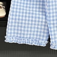thumbnail image 5 of kpoplk Toddler Girl Clothes Baby Summer Outfits Sleeveless Gingham Print Camisole Pants Set 2pcs 3T 4T 5T(Blue,5-6 Y), 5 of 6