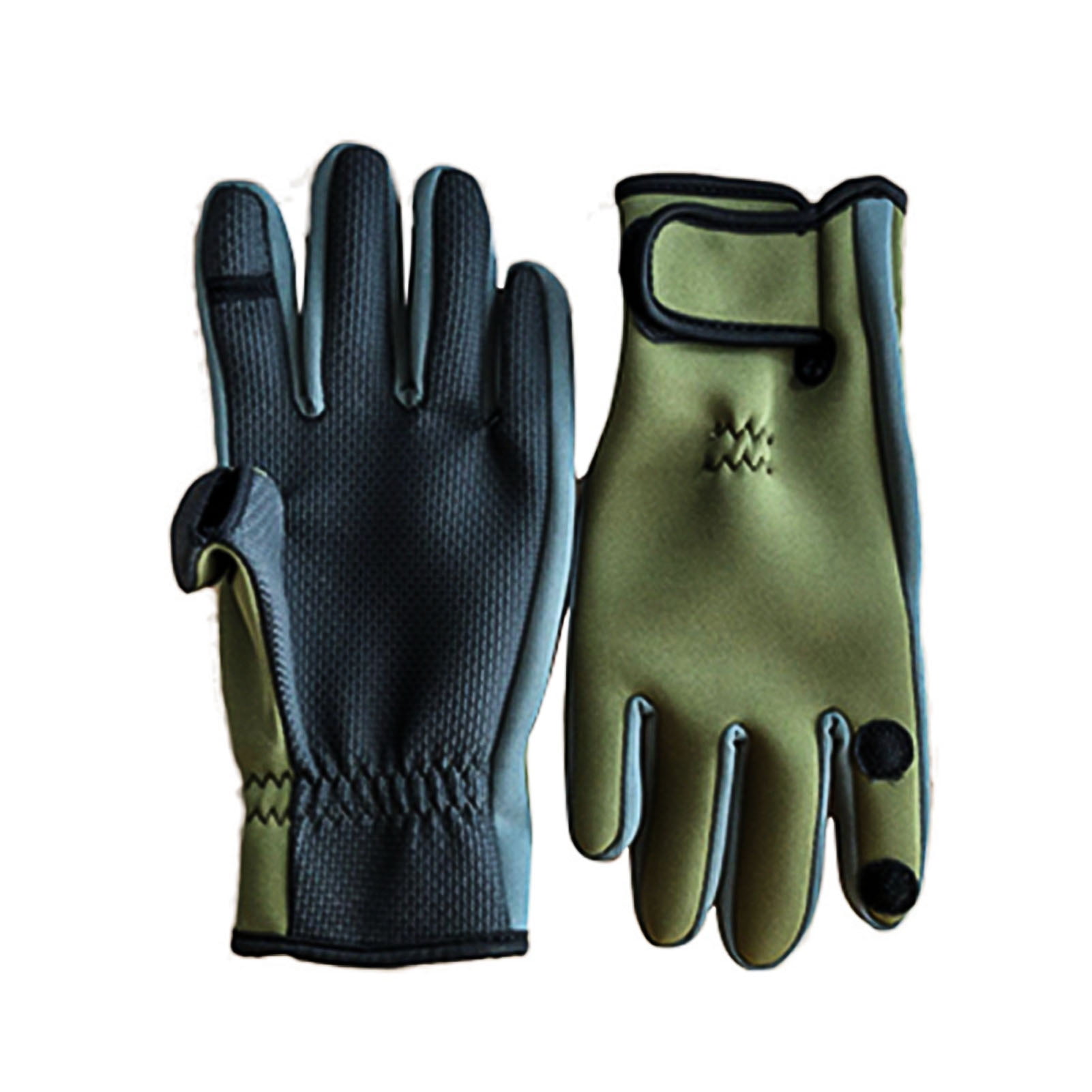 UDIYO Unisex Three Finger Cut Warm Cycling Fishing Gloves Breathable Non  Slip Mitten 