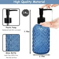 thumbnail image 2 of Green Glass Soap Dispenser Set With Black Pump, 13.5Oz Refillable Liquid Hand Soap Dispenser, Lotion Dish Soap Dispenser for Modern Home Decor, Bathroom, Kitchen Countertop, Hotel(2 Pack), 2 of 6
