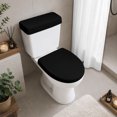 thumbnail image 2 of Black Toilet Lid Cover and Tank Cover Set, Black 2pc Stretch Toilet Lid Seat Covers for Bathroom Washable Protector with Elastic Edge for Standard & Elongated Toilets, 2 of 9