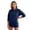 Navy, variant on Stralyhd Womens Sweatshirts Loose Fit Polo Neck Long Sleeve Button Pullover Tops Fall Trendy Outfits Clothes Black XXL