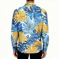 thumbnail image 5 of OHMZYZO Long Sleeve Button Down Shirts for Men Tropical Floral Print Hawaiian Shirt Casual Beach Vacation Blouse with Chest Pocket, 5 of 7