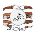 thumbnail image 1 of Best Cat Mom Ever Quote DIY Design Bracelet Love Chain Rope Ornament Wristband, 1 of 3