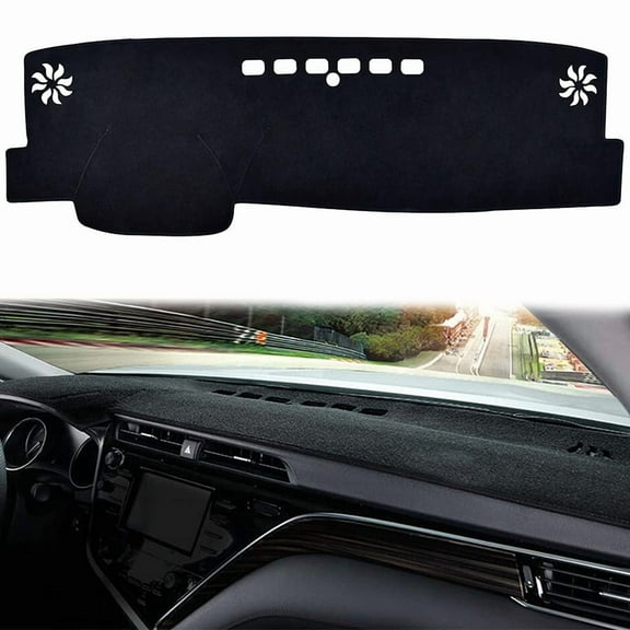 JJMY Dashboard Pad Dash Cover Mat Black Carpet For 2018-2024 Toyota Camry Anti-Slip