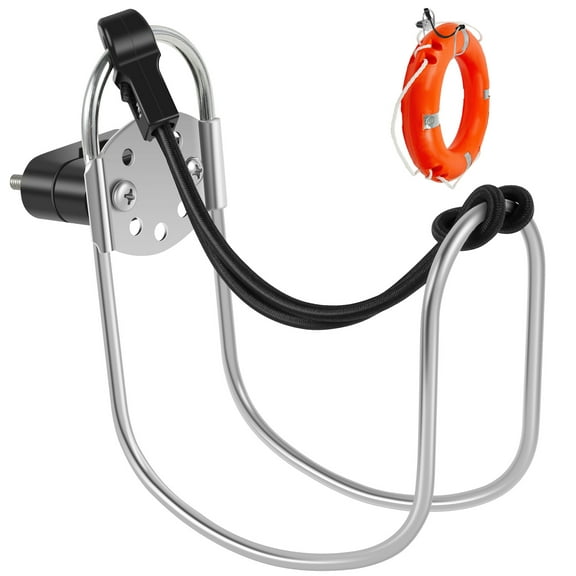 Boat Accessories Stainless Steel Marine Horseshoe Bracket Life Buoy Ring Holder with Plastic Mount