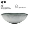 thumbnail image 5 of VIGO Giovanni Artistic Silver Glass 17 in. L x 17 in. W x 6 in. H Round Vessel Bathroom Sink, 5 of 8