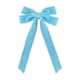 thumbnail image 2 of OCCOA Velvet Bow Christmas Tree Wreath Decorative Pre-Tied Ribbon Ornament for Door Mantel Window Gift Wrapping Home Party Decor Xmas Present, Blue, 2 of 6