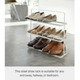 thumbnail image 3 of Yamazaki Home Shoe Rack, White, Steel,  Holds 6 to 9 shoes, Supports 19.8 pounds, Handles, 3 of 8