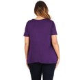 thumbnail image 2 of Pastel by Vivienne Women's Front Drape Top Plus Size Plum X-Large, 2 of 2