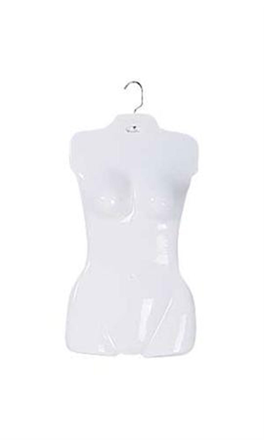 Molded Woman's Shirt Torso Form Fits 5 to 10 Hanging Female Mannequin White 