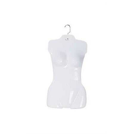 Economy Female White Plastic Torso Form - Fits Women’s Sizes 5-10