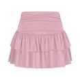thumbnail image 6 of Vibrex Women's Spring Summer Dress Women's Irregular Sequin Skirt Women's High Waist Short Skirt Women's High-Low Layered A-Line Skirt For Dancing,Dating,Dinners,Travel And Vacations_Pink_XL, 6 of 9