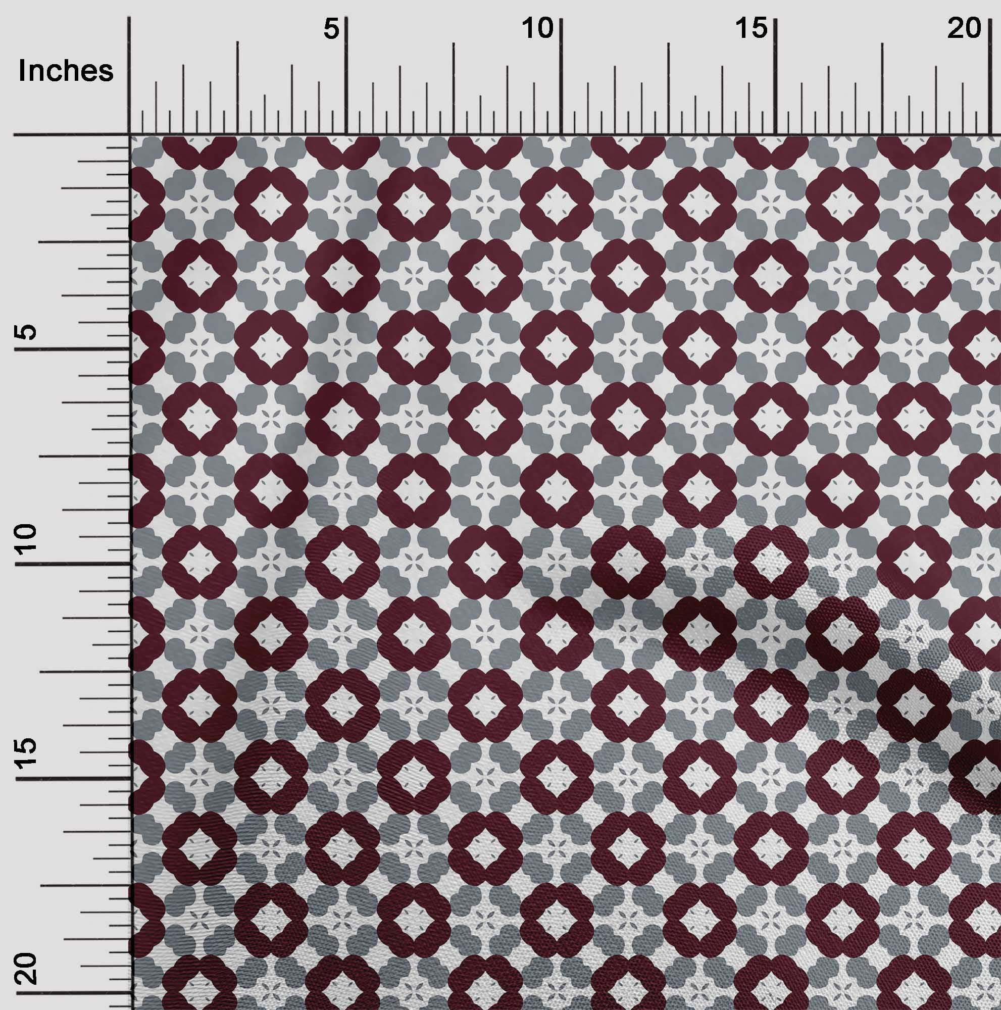 oneOone Cotton Jersey Maroon Fabric Block Quilting Supplies Print Sewing  Fabric by The Yard 58 Inch Wide-IA