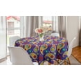 thumbnail image 1 of Paisley Round Tablecloth, Floral Ornamentals Repetitive Eastern Buta Pattern, Circle Table Cloth Cover for Dining Room Kitchen Decor, 60", Blue Violet Multicolor, by Ambesonne, 1 of 2
