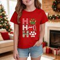 thumbnail image 2 of sdbrld Kids Merry Christmas T-Shirt Girls Cute Short Sleeve Tee for Fall Holiday Party and Xmas Gifts Red Sizes 1-2 Years, 2 of 4