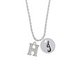 thumbnail image 2 of Delight Jewelry Silvertone Crystal Initial - H - Silvertone Script Initial Disc - J - Charm Necklace, 20"+3", 2 of 4