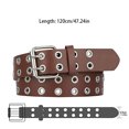 thumbnail image 3 of Youkk All Trend Match Alliage Boucle Ceinture pour Femmes Jeans Style Classique Ceinture Parti Punk Pin Robe Café 120cm 1Set, 3 of 6