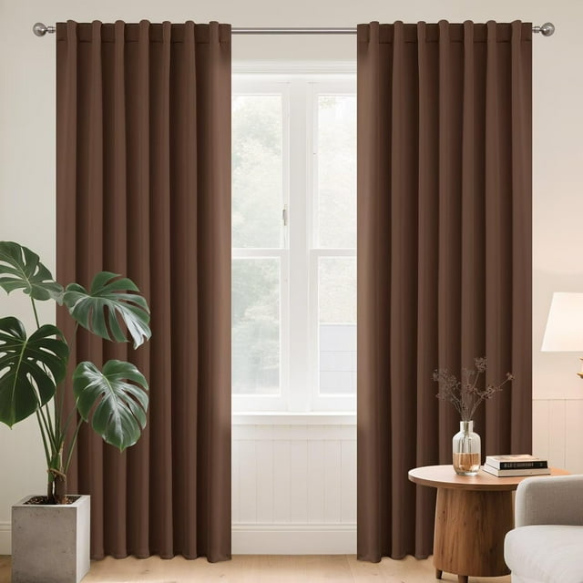 Cortinas Joydeco Térmicas Aislantes Opacas W132 x L228cm Marrón