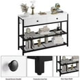 thumbnail image 5 of Console Table with 2 Drawers, 40 Inch Sofa Table with 3-Tier Storage Shelves, Vintage Hallway Foyer Table Entryway Table, White, 5 of 6