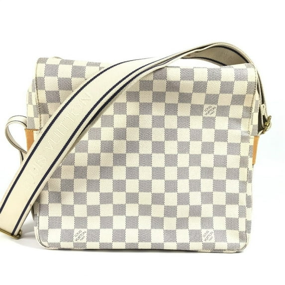 Pre-Owned LOUIS VUITTON N51189 Damier Azur Naviglio Shoulder Bag in Canvas, Unisex,... (Good)