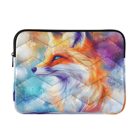 JIALIOU Laptop Sleeve Case with Zipper 13-13.3/15-16 Inch Compatible with MacBook HP Lenovo Dell ASUS Acer Fox Head and Colorful Cloud