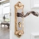 thumbnail image 4 of Cerradura de puerta Estilo europeo Retro Vintage Door Lock Interior antirrobo Juego de palanca de bloqueo de puerta LYUMO  Pernos de Anclaje, 4 of 6