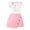 Pink, variant on HVOBTTY Toddler Girl's Solid Color Cap Sleeve Crew Neck Top Elastic Waist Short Pant 2 Piece Daily Casual Outfit Suits