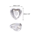 thumbnail image 2 of Unique Bargains 40 Pcs Acrylic Flat Back Rhinestones 20mm/0.8 Inch Heart Artificial Gemstone for Crafts Jewelry Making White, 2 of 7