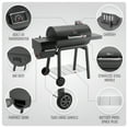 thumbnail image 3 of Feasto 30-Inch BBQ Charcoal Grill with Offset Smoker & Side Table, Heavy-Duty Outdoor Grill with 832 Sq. In. Total Cooking Space, 3 of 13