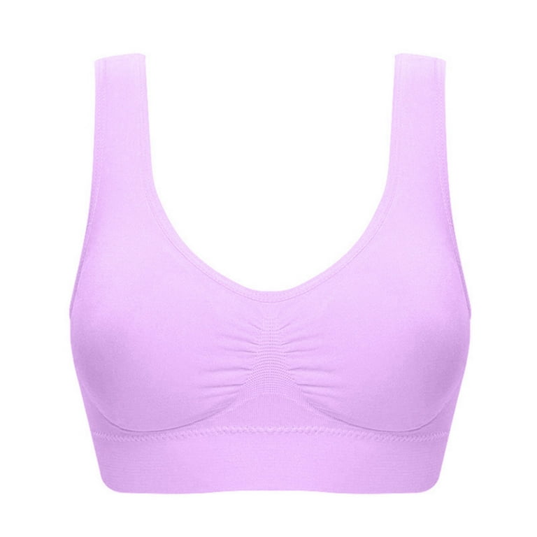 Women's Sports Bra Mid Support Wirefree Racerback Bra Removable Padding Yoga  Gym Workout Running Crop Top Ultra Comfort Seamless Sport Bralette Wide  Strap Breathable Stretch Everyday Bra 