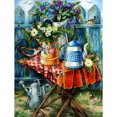 thumbnail image 1 of Cuadros Decorativos Kits de pintura de diamante 5D DIY Mosaico de esquina de jardín de taladro redondo completo (X669) Likrtyny embutido en tela, 1 of 6