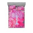 thumbnail image 2 of Nature Bedding Set with Sheet & Covers, Tree of Life Motif Peacock Feathers Tribal Vintage Primitive Flora Illustration, Printed Bedroom Decor 2 Shams, 4 Sizes, Blue, by Ambesonne, 2 of 3