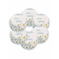 thumbnail image 7 of 13 Inch Round Placemats Set of 6, Blue Daisy Floral Non Slip Heat Insulation PP Table Mats, Spring Country Flower Butterflies Plaid Washable Place Mats for Kitchen Dining Party Table Decor, 7 of 7