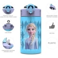 thumbnail image 4 of Zak Designs 2pc 16 oz Disney Frozen 2 Movie Kids Water Bottle Plastic with Easy-Open Locking Spout Cover for Travel, Anna and Elsa, 4 of 8