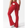 thumbnail image 2 of Leggins YEOREO Brittany Flare con bolsillos para mujer, color rojo L, 2 of 5