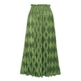thumbnail image 2 of Womens Pleated Midi Skirt High Waist Swing Boho Pleated Skirt Casual Chiffon Ruched Elastic Waist A Line Long Skirts Flowy Ladies Skirt,S-2XL, 2 of 6