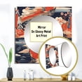thumbnail image 3 of Designart "Floating World Japanese Woman Amidst Retro Undulations I" Japon Woman Square Mirror For Wall Decor - Large Red Square Printed Wall Mirror Art - Wall Mounted Square Large Mirror, 3 of 5